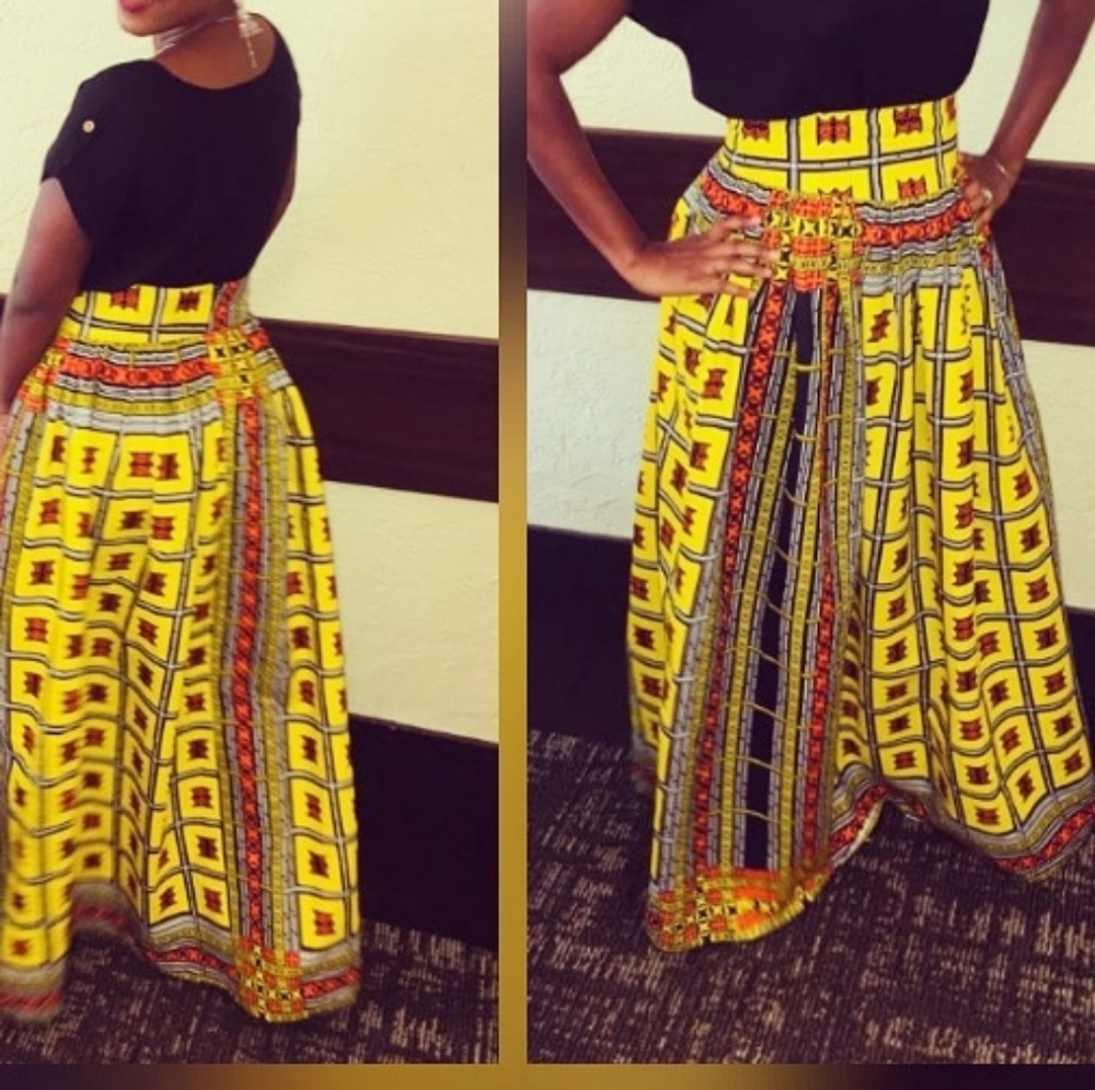 African print skirt
